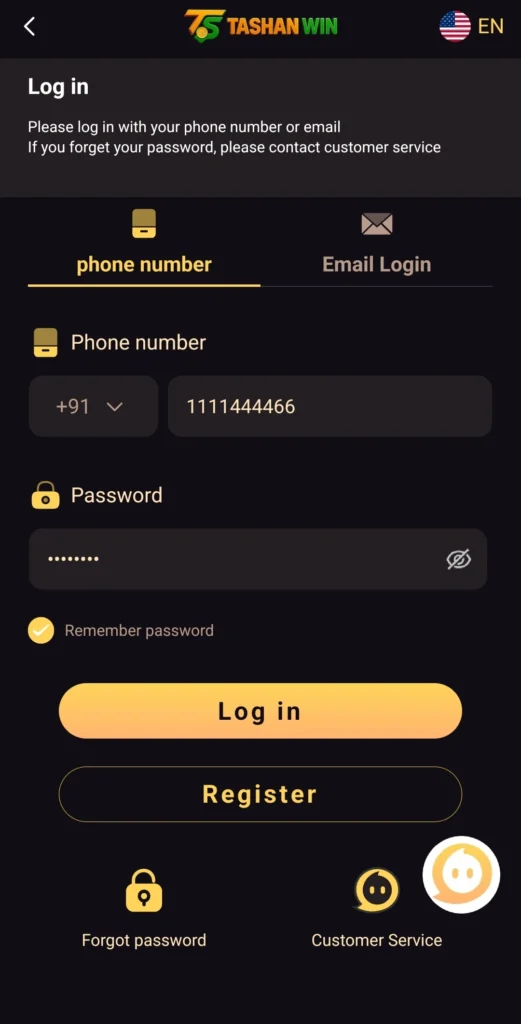 Tashanwin Game Login
