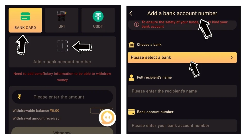 Tashan Win Bank Account Details