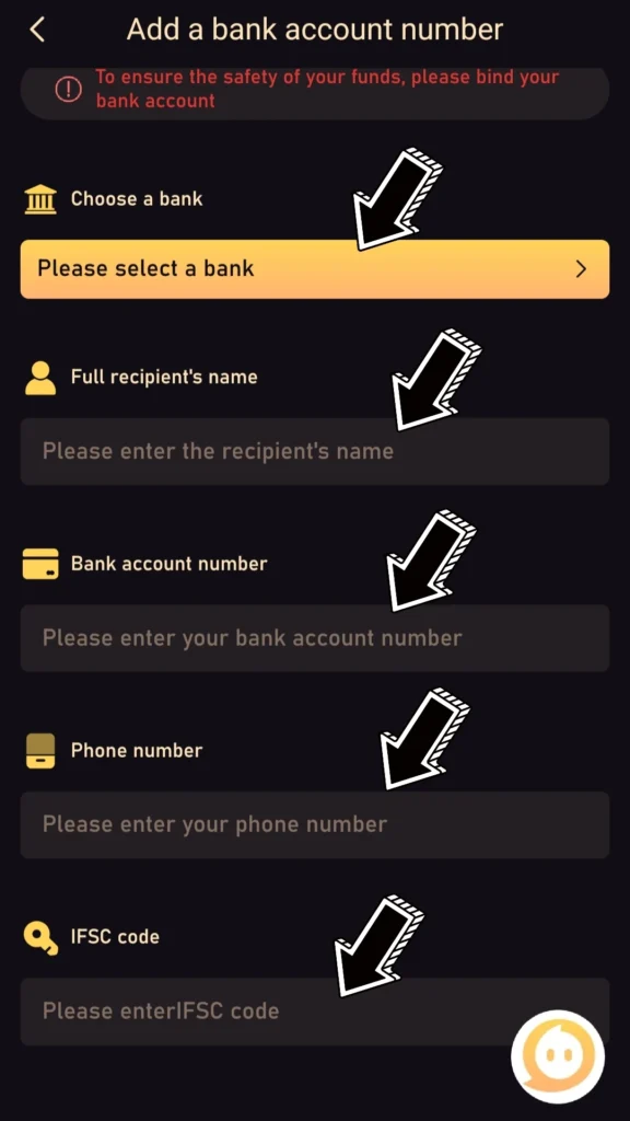 Tashan Win Bank Account Details
