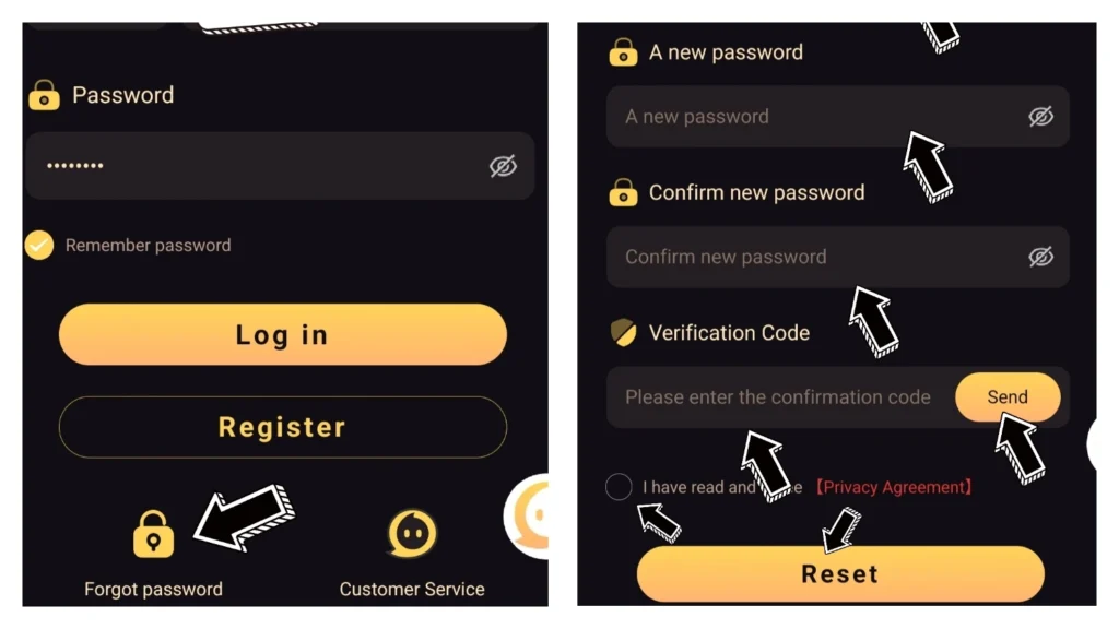 Tashan Win Forget Password