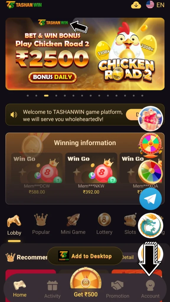 Tashan Win Account